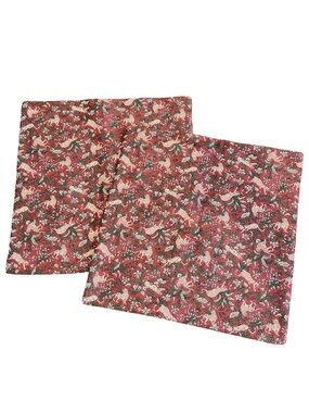 J. Crew Home Compono Leopard Tapestry 18" Pillow Covers Set of Two Boho Floral